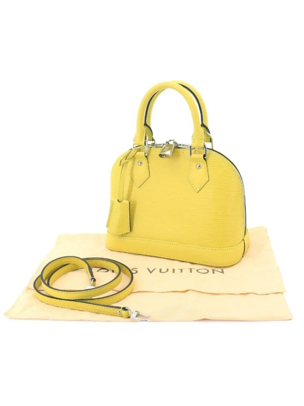 Louis Vuitton Epi Alma BB 2-Way Bag Leather Pistache